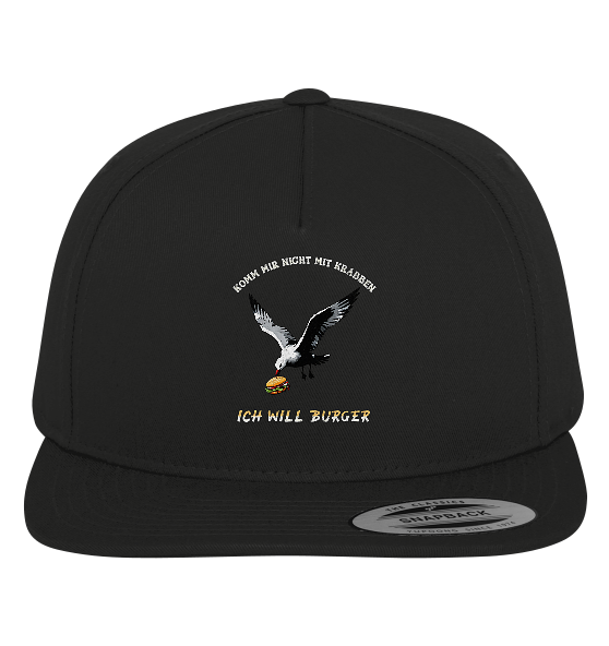 Freche Möwe will Burger statt Krabben - Premium Snapback Cap - Kiebitzdelle
