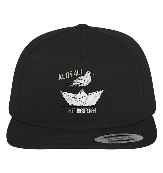 Kurs auf Fischbrötchen Papierschiff Möwe - Premium Snapback Cap - Kiebitzdelle
