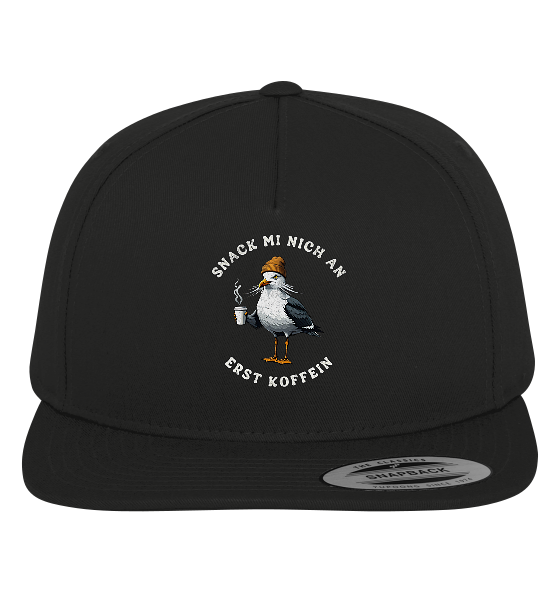 Snack mi nich an erst Koffein Möwe Spruch - Premium Snapback Cap - Kiebitzdelle
