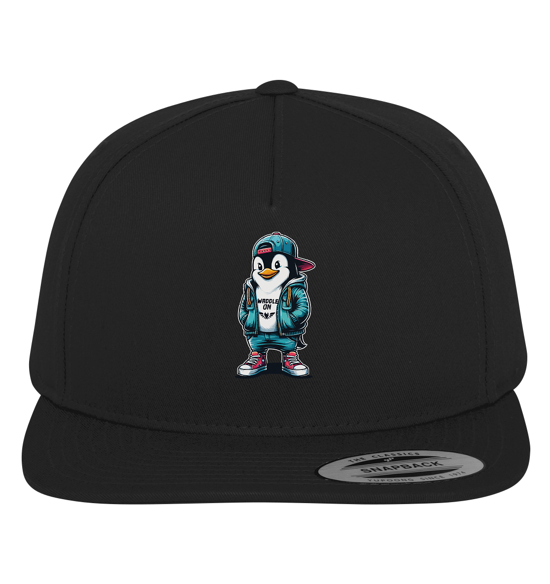 Hipster Pinguin Waddle On - Premium Snapback Cap - Kiebitzdelle