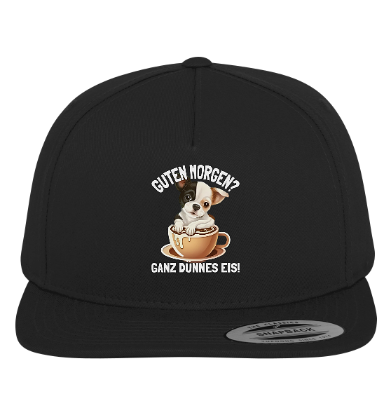 Guten Morgen Ganz dünnes Eis Hund Kaffeetasse - Premium Snapback Cap - Kiebitzdelle