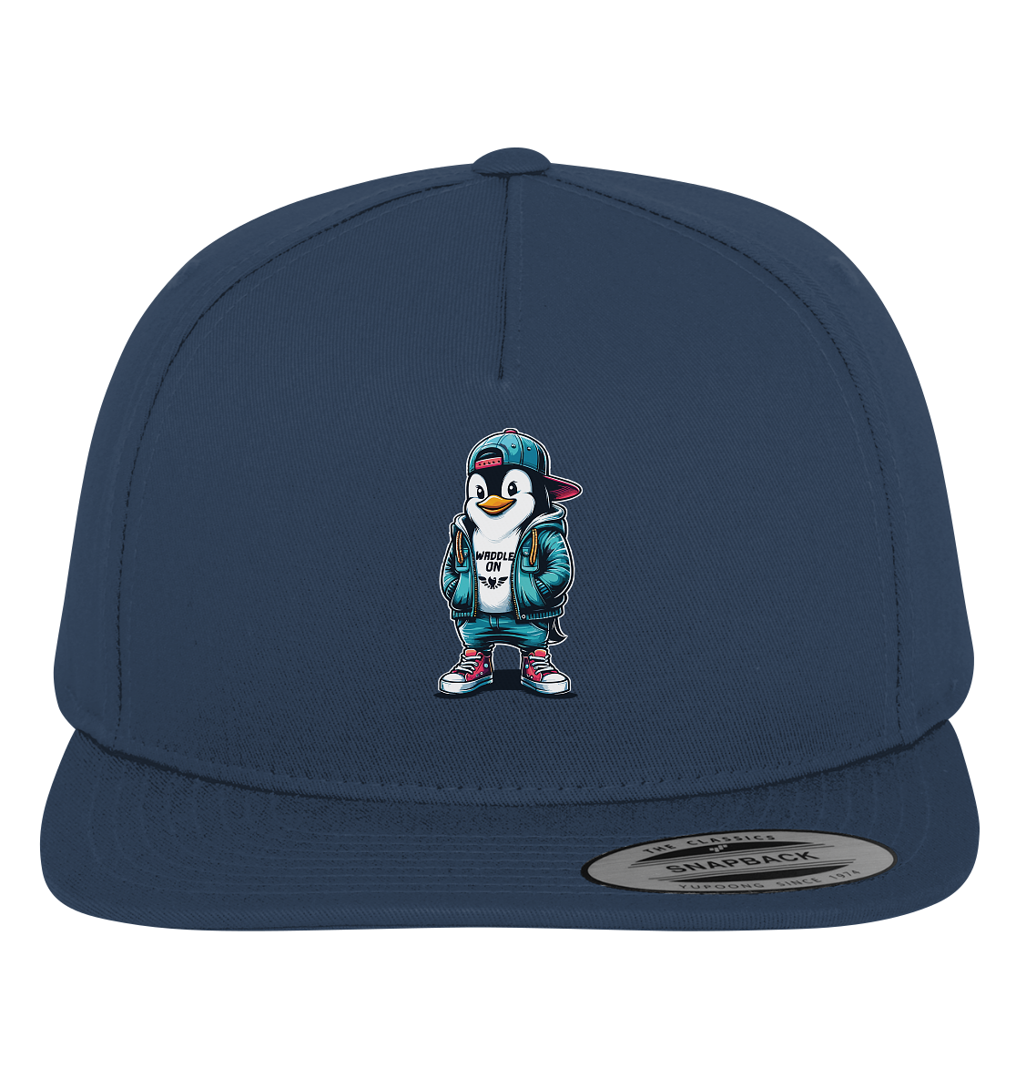 Hipster Pinguin Waddle On - Premium Snapback Cap - Kiebitzdelle