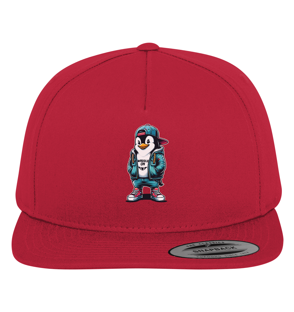 Hipster Pinguin Waddle On - Premium Snapback Cap - Kiebitzdelle