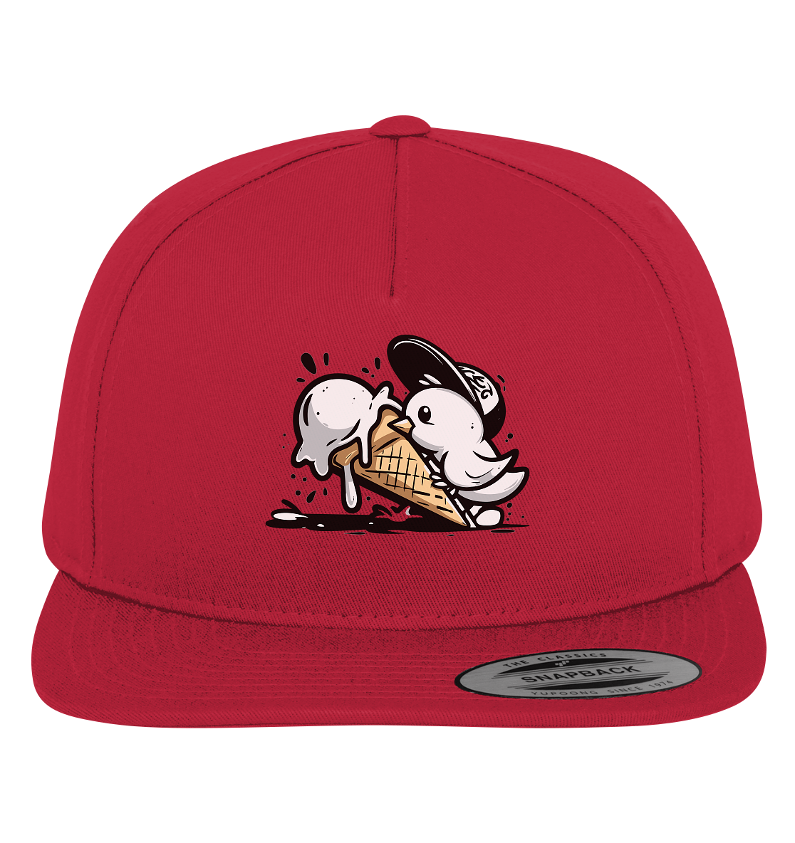 Möwe Küken mit Eis Street Art - Premium Snapback Cap - Kiebitzdelle