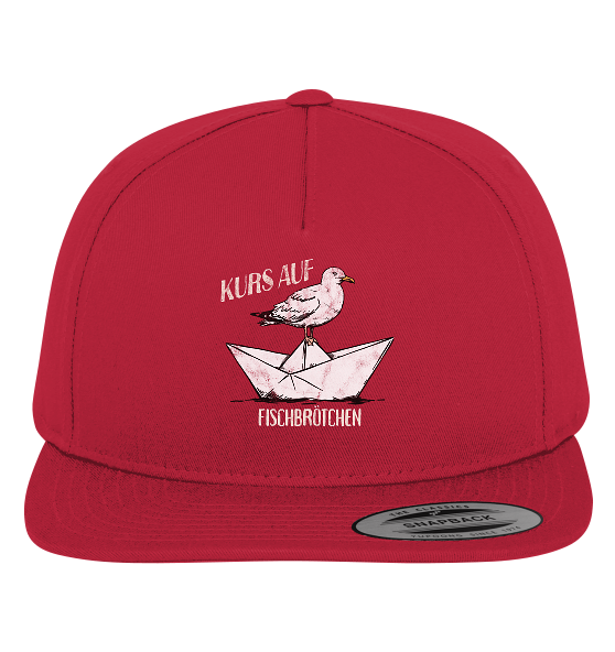 Kurs auf Fischbrötchen Papierschiff Möwe - Premium Snapback Cap - Kiebitzdelle