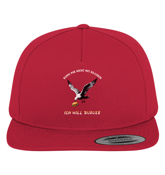 Freche Möwe will Burger statt Krabben - Premium Snapback Cap - Kiebitzdelle