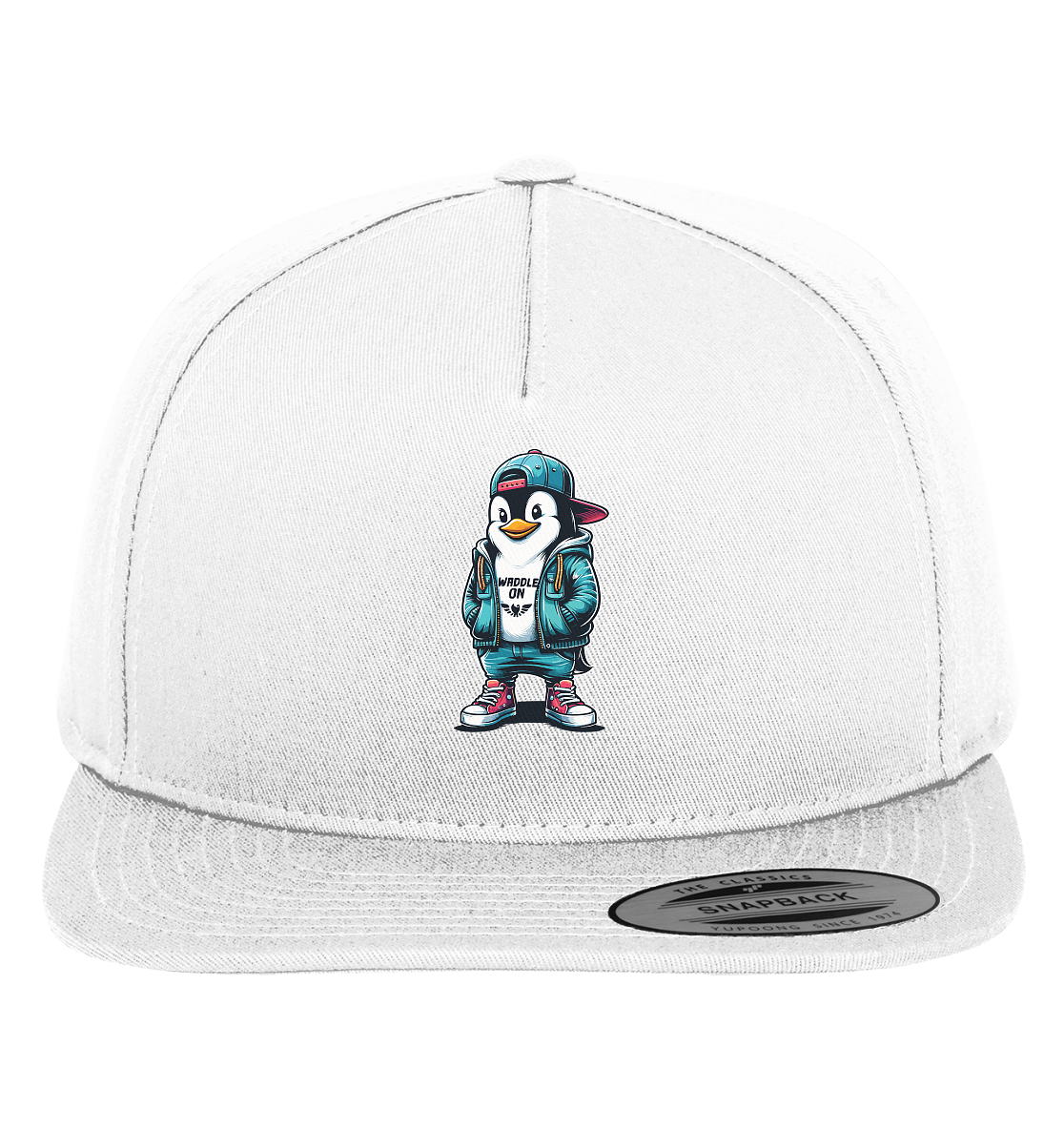 Hipster Pinguin Waddle On - Premium Snapback Cap - Kiebitzdelle