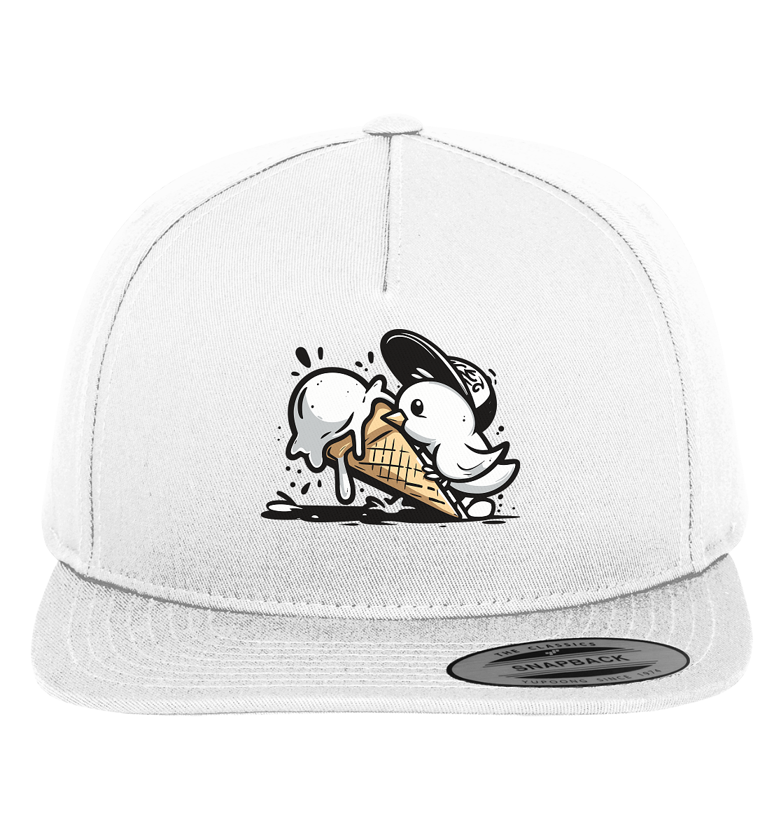 Möwe Küken mit Eis Street Art - Premium Snapback Cap - Kiebitzdelle