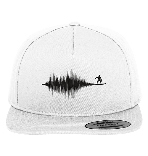 Soundwave Schallewelle Surfer Equilizer - Premium Snapback Cap in White / Green - Studio Ansicht - Kiebitzdelle