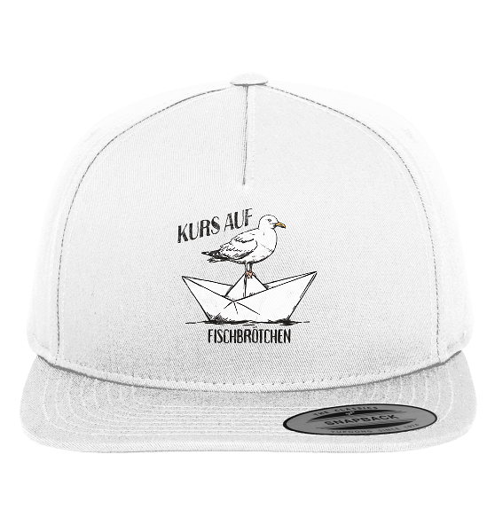 Kurs auf Fischbrötchen Papierschiff Möwe - Premium Snapback Cap - Kiebitzdelle