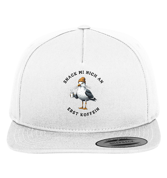 Snack mi nich an erst Koffein Möwe Spruch - Premium Snapback Cap - Kiebitzdelle