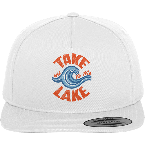 Take me to the Lake - Premium Snapback Cap in White / Green - Studio Ansicht - Kiebitzdelle