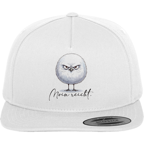Moin reicht - Grimmige runde Möwe - Premium Snapback in White / Green - Studio Ansicht - Kiebitzdelle