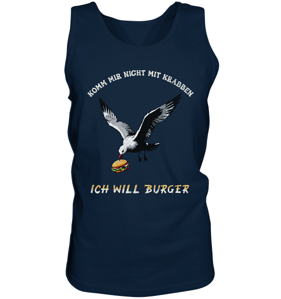 Freche Möwe will Burger statt Krabben - Herren Tank-Top