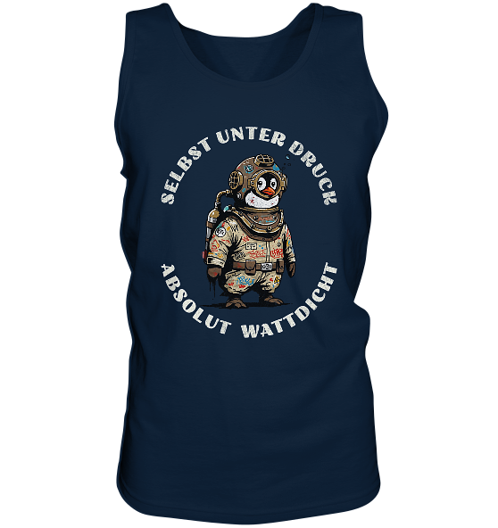 Wattdicht Pinguin Taucher mit lustigem Spruch - Herren Tank-Top - Kiebitzdelle