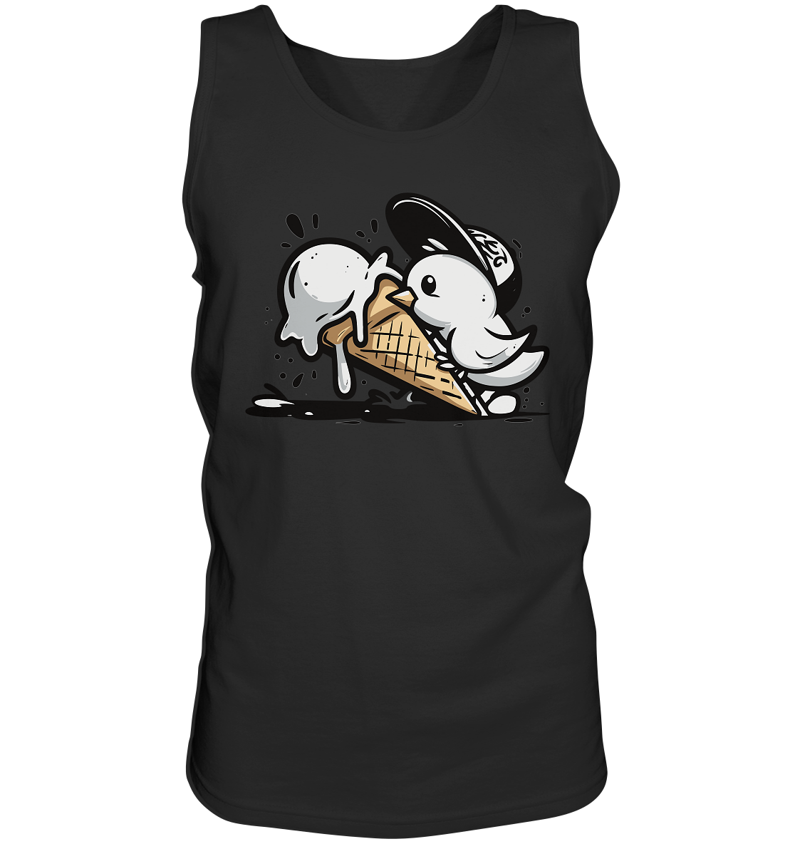 Möwe Küken mit Eis Street Art - Herren Tank-Top - Kiebitzdelle