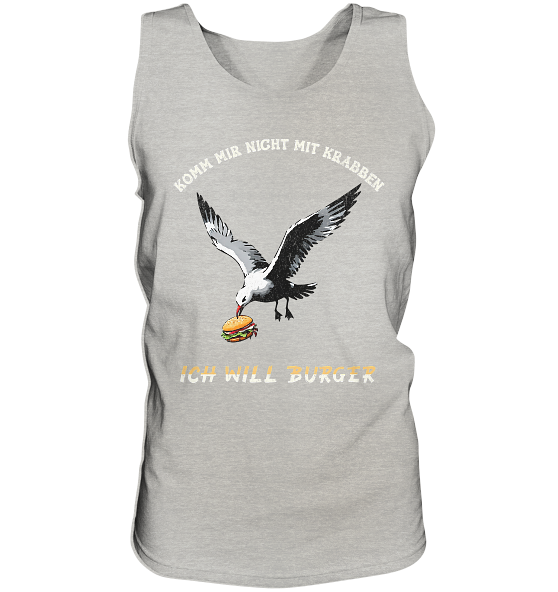 Freche Möwe will Burger statt Krabben - Herren Tank-Top
