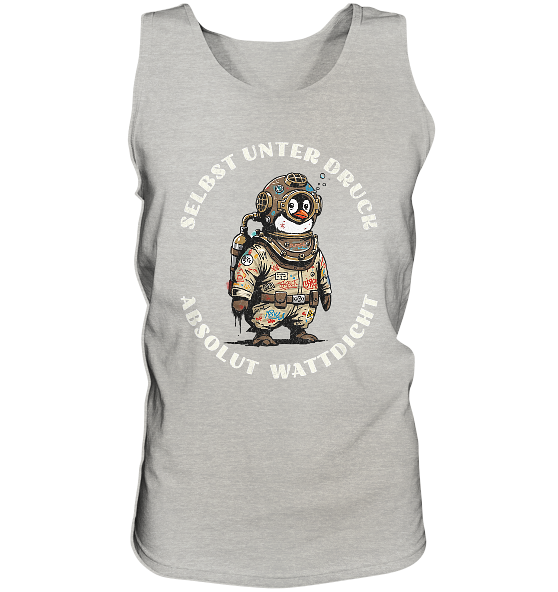 Wattdicht Pinguin Taucher mit lustigem Spruch - Herren Tank-Top - Kiebitzdelle