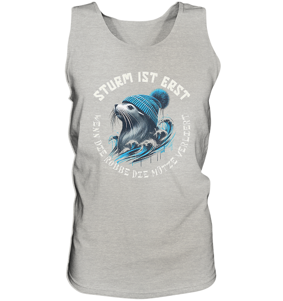 Sturm ist erst wenn die Robbe die Mütze verliert - Herren Tank-Top - Kiebitzdelle