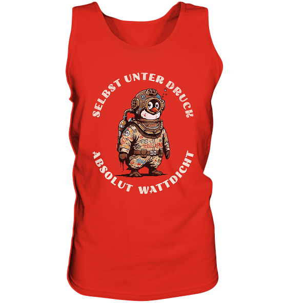 Wattdicht Pinguin Taucher mit lustigem Spruch - Herren Tank-Top - Kiebitzdelle