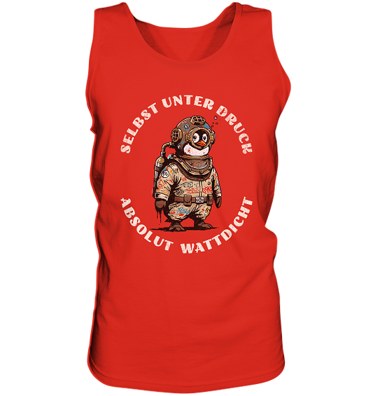 Wattdicht Pinguin Taucher mit lustigem Spruch - Herren Tank-Top