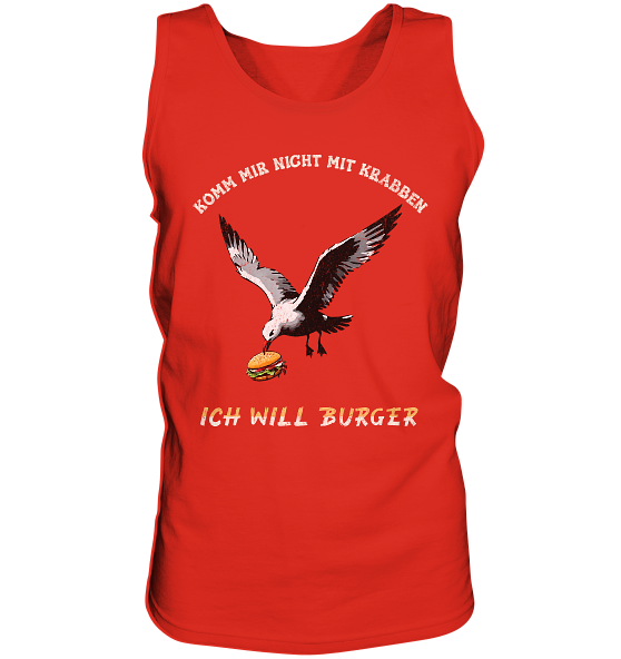 Freche Möwe will Burger statt Krabben - Herren Tank-Top