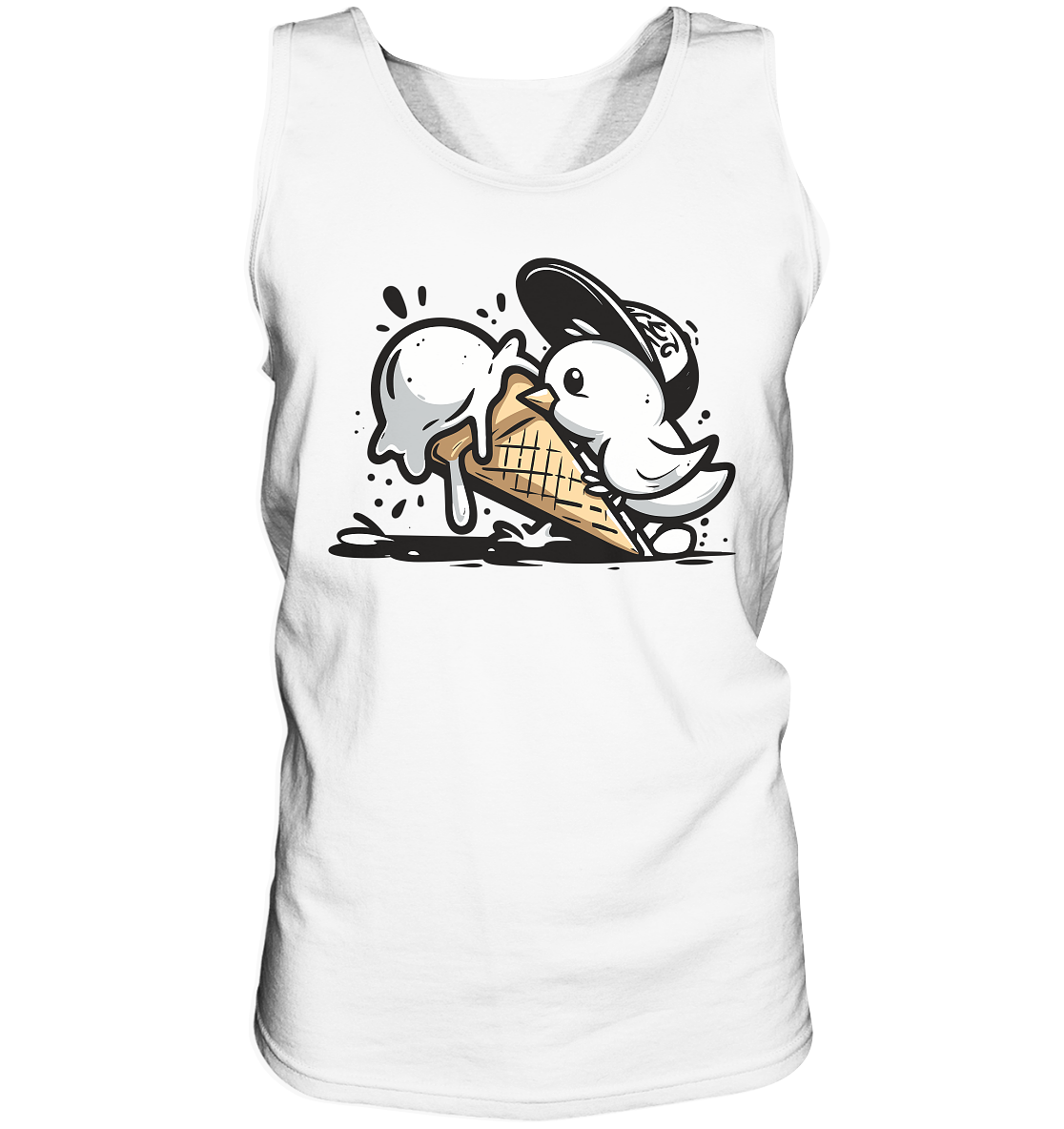 Möwe Küken mit Eis Street Art - Herren Tank-Top - Kiebitzdelle
