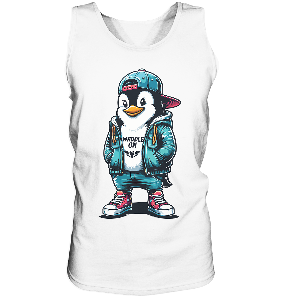 Hipster Pinguin Waddle On - Herren Tank-Top - Kiebitzdelle