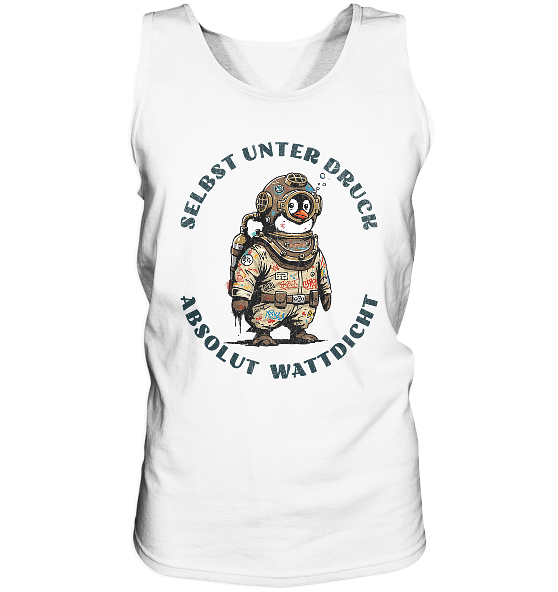 Wattdicht Pinguin Taucher mit lustigem Spruch - Herren Tank-Top - Kiebitzdelle
