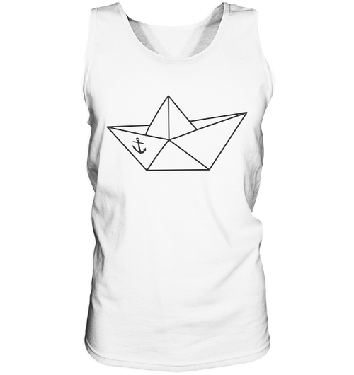 Papierschiff Papierboot Origami - Herren Tank-Top in White - Studio Ansicht - Kiebitzdelle