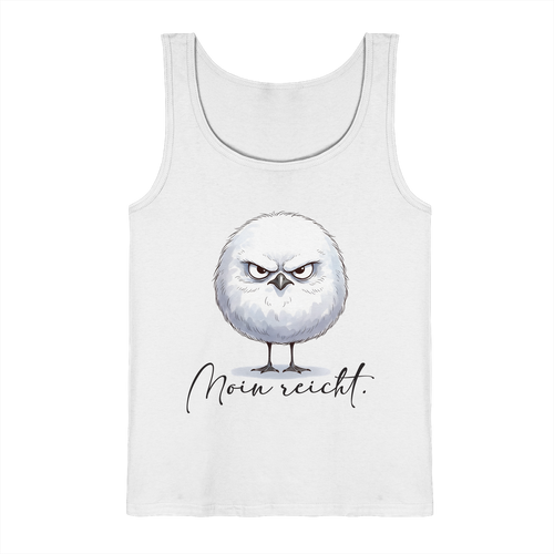 Moin reicht - Grimmige runde Möwe - Tank-Top in White - Studio Ansicht - Kiebitzdelle