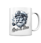 Rum und Ehre Kapitän - Tasse glänzend in White glossy - Studio Ansicht - Kiebitzdelle