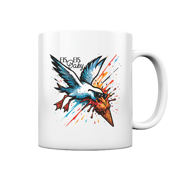 Eis Eis Baby Eisdieb Möwe - Tasse glänzend - Kiebitzdelle