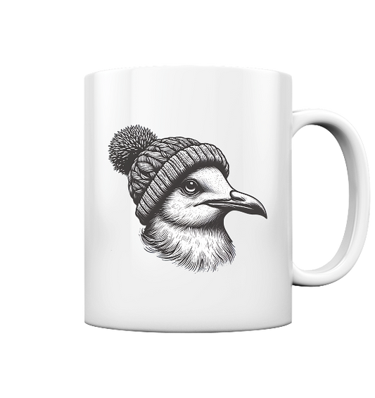 Coole Möwe mit Pudelmütze - Tasse glänzend