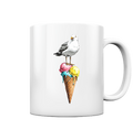 Eisdieb Freche Möwe mit Eiscreme - Tasse glänzend - Kiebitzdelle