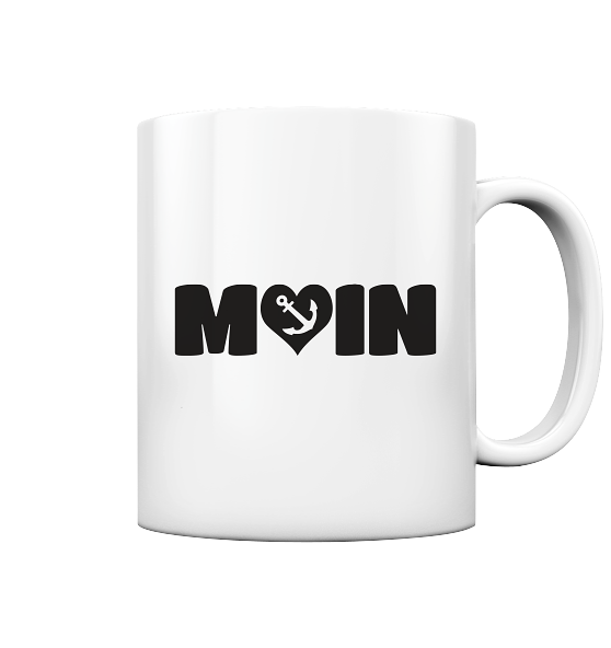 Moin Spruch mit Herz Anker - Tasse glänzend - Kiebitzdelle