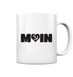 Moin Spruch mit Herz Anker - Tasse glänzend in White glossy - Studio Ansicht - Kiebitzdelle
