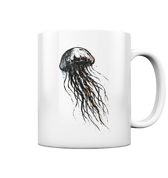 Street Art Qualle - Tasse glänzend