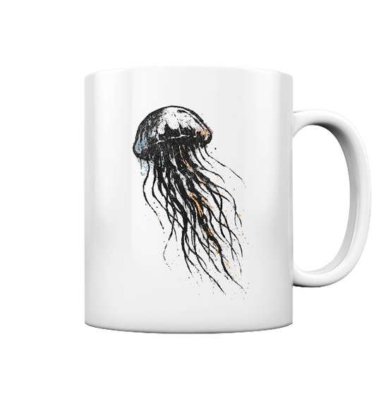 Street Art Qualle - Tasse glänzend