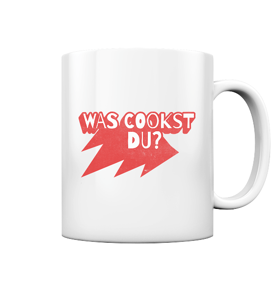 Was cookst du Lustig Kochen - Tasse glänzend - Kiebitzdelle