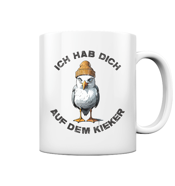 Ich hab Dich auf dem Kieker Möwe Spruch - Tasse glänzend - Kiebitzdelle