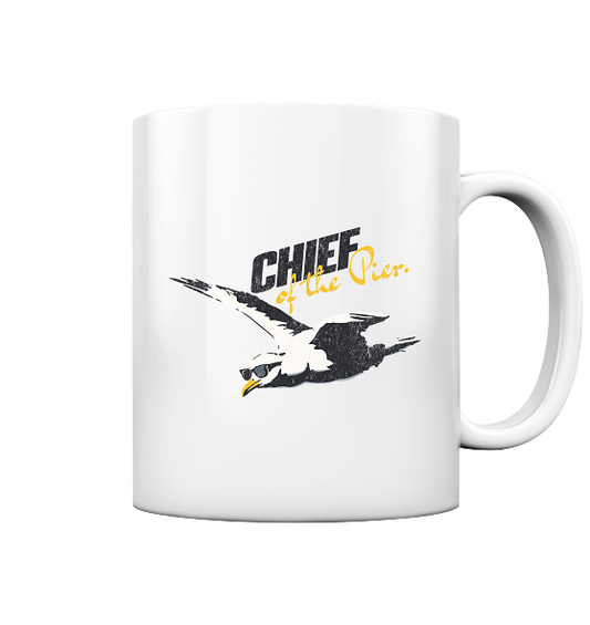 Chief of the Pier Chef Möwe mit Sonnenbrille - Tasse glänzend