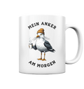 Mein Anker am Morgen Kaffee Möwe - Tasse glänzend - Kiebitzdelle