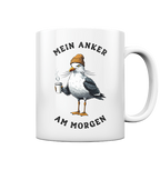 Mein Anker am Morgen Kaffee Möwe - Tasse glänzend - Kiebitzdelle