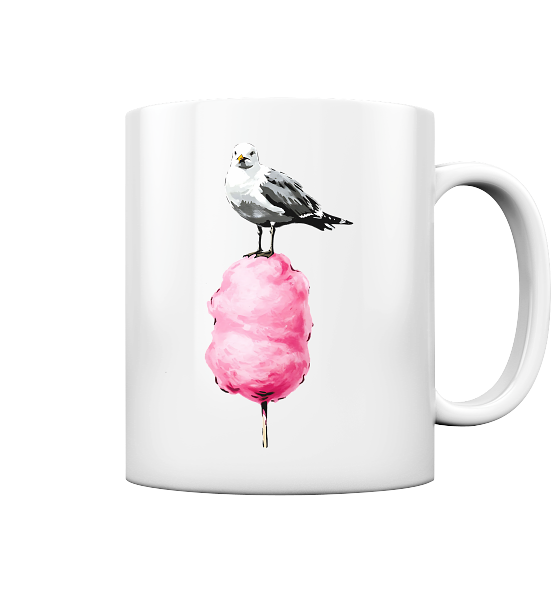 Möwe auf Zuckerwatte - Tasse glänzend - Kiebitzdelle