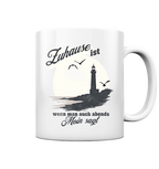 Moin Spruch Zuhause - Tasse glänzend in White glossy - Studio Ansicht - Kiebitzdelle