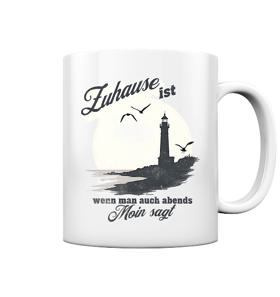 Moin Spruch Zuhause - Tasse glänzend - Kiebitzdelle