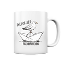 Kurs auf Fischbrötchen Papierschiff Möwe - Tasse glänzend - Kiebitzdelle