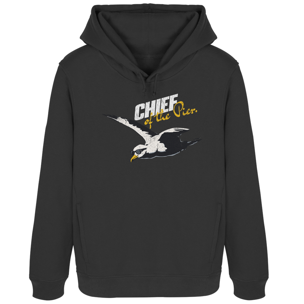 Chief of the Pier Chef Möwe mit Sonnenbrille - Damen Bio Hoodie - Kiebitzdelle