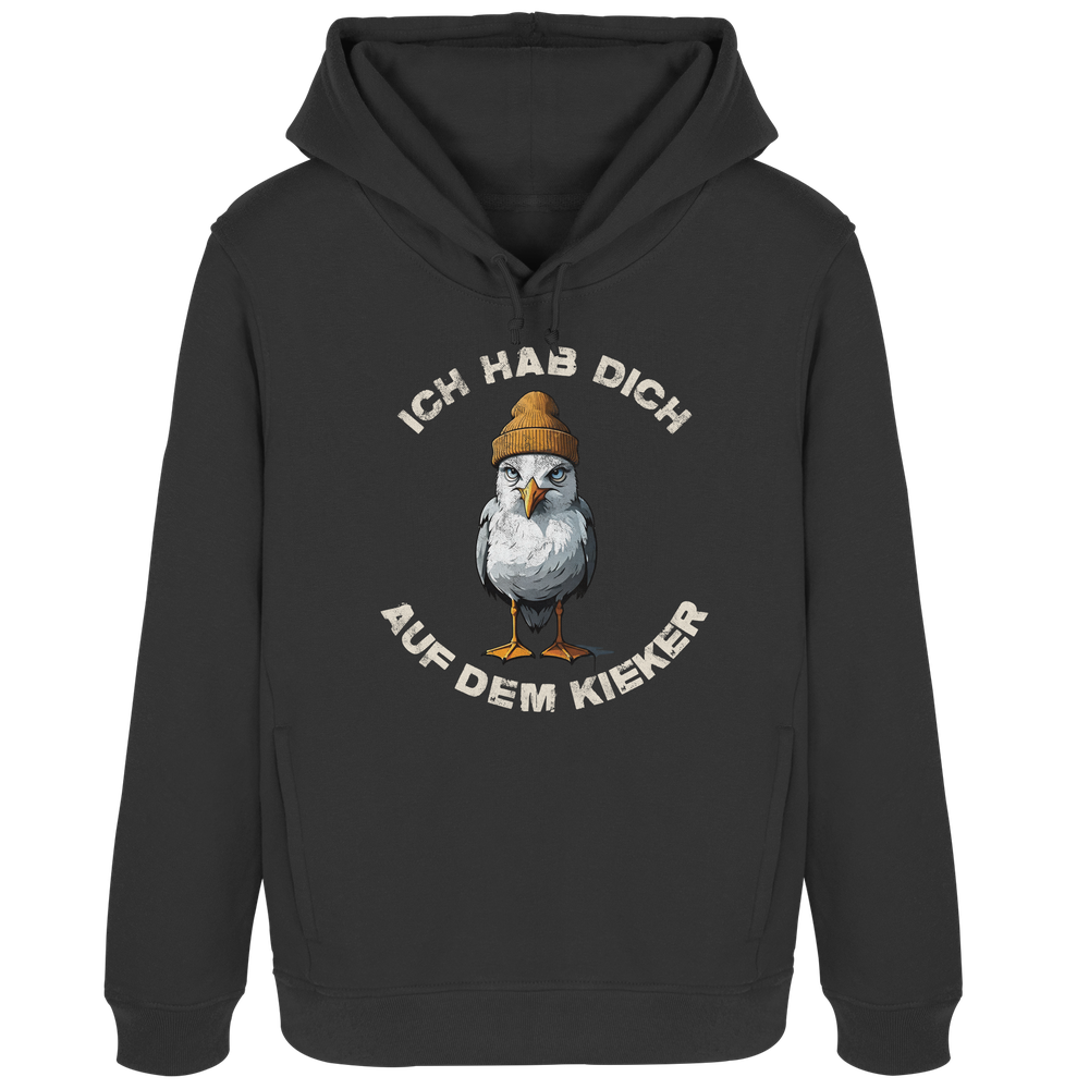 Ich hab Dich auf dem Kieker Möwe Spruch - Damen Bio Hoodie - Kiebitzdelle